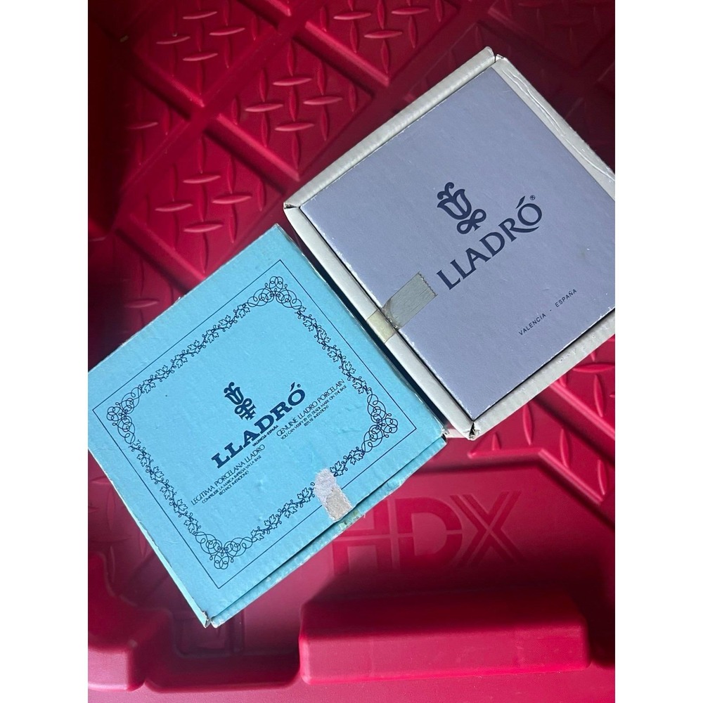 Lladro Christmas Ornament Lot 1989 Bell 5616 & 1993 Ball Porcelain w/ Boxes
